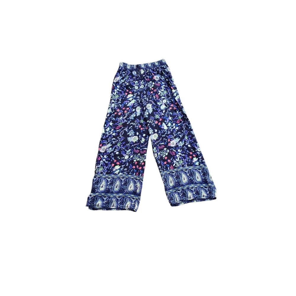 Wayan Natural Wear Women's Multicolor Pants Shirred Waist Size S/M Culottes